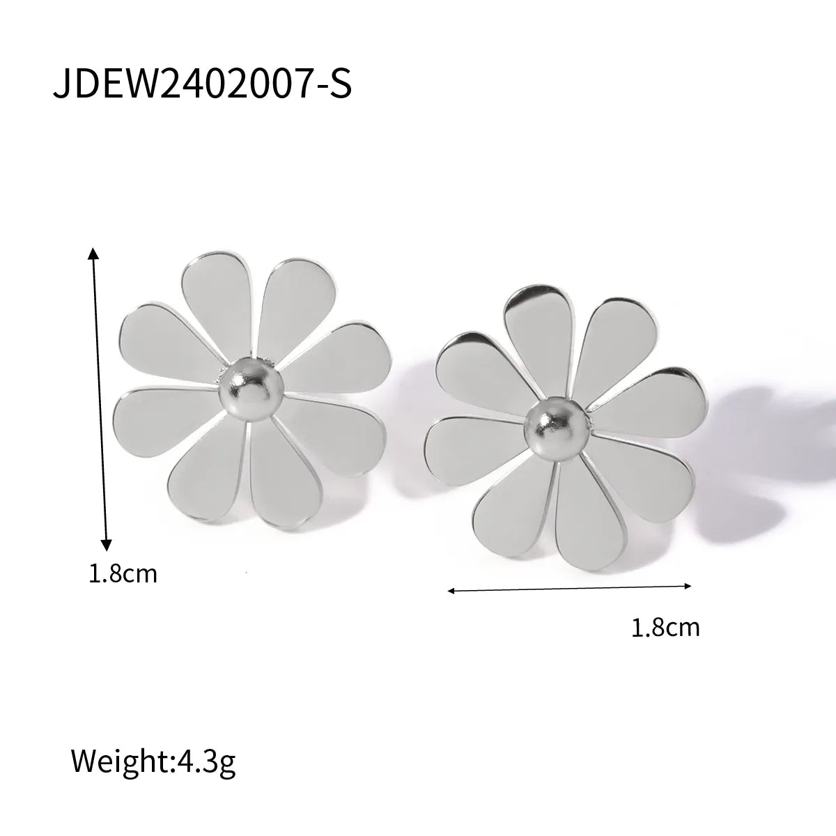 1 Pair Simple Style Classic Style Little Daisy Plating 304 Stainless Steel Ear Studs