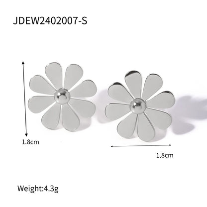 1 Pair Simple Style Classic Style Little Daisy Plating 304 Stainless Steel Ear Studs