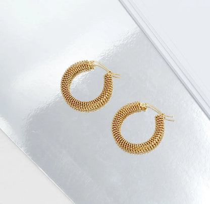 1 Pair Simple Style Classic Style Oval Plating Titanium Steel 18k Gold Plated Earrings