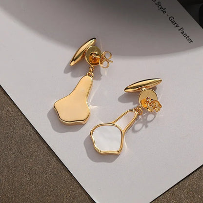 1 Pair Simple Style Classic Style Pentagon Geometric Polishing Plating Metal Copper Brass Gold Plated Dangling Earrings