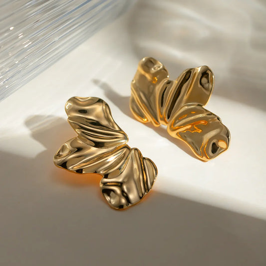 1 Pair Simple Style Classic Style Petal Plating 304 Stainless Steel 18K Gold Plated Ear Studs