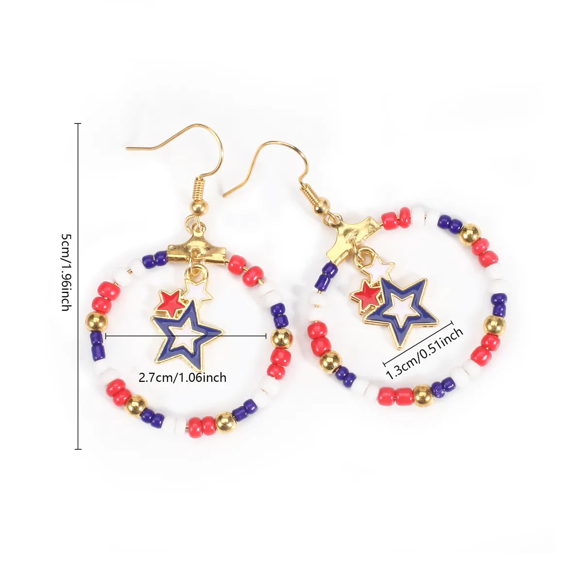 1 Pair Simple Style Classic Style Printing Printing Seed Bead Soft Clay Zinc Alloy Drop Earrings