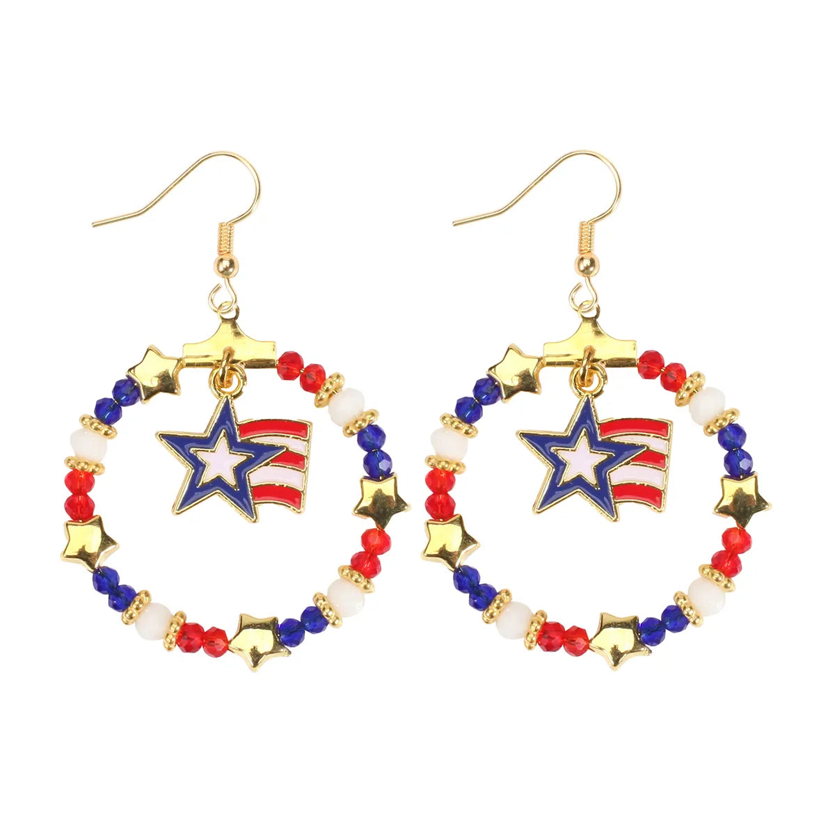 1 Pair Simple Style Classic Style Printing Printing Seed Bead Soft Clay Zinc Alloy Drop Earrings