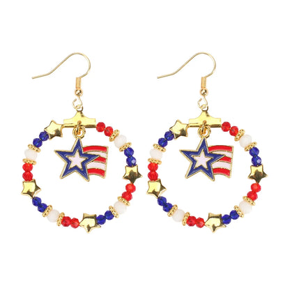 1 Pair Simple Style Classic Style Printing Printing Seed Bead Soft Clay Zinc Alloy Drop Earrings