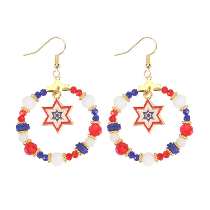 1 Pair Simple Style Classic Style Printing Printing Seed Bead Soft Clay Zinc Alloy Drop Earrings