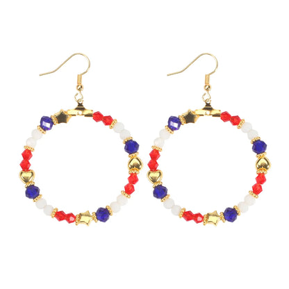 1 Pair Simple Style Classic Style Printing Printing Seed Bead Soft Clay Zinc Alloy Drop Earrings