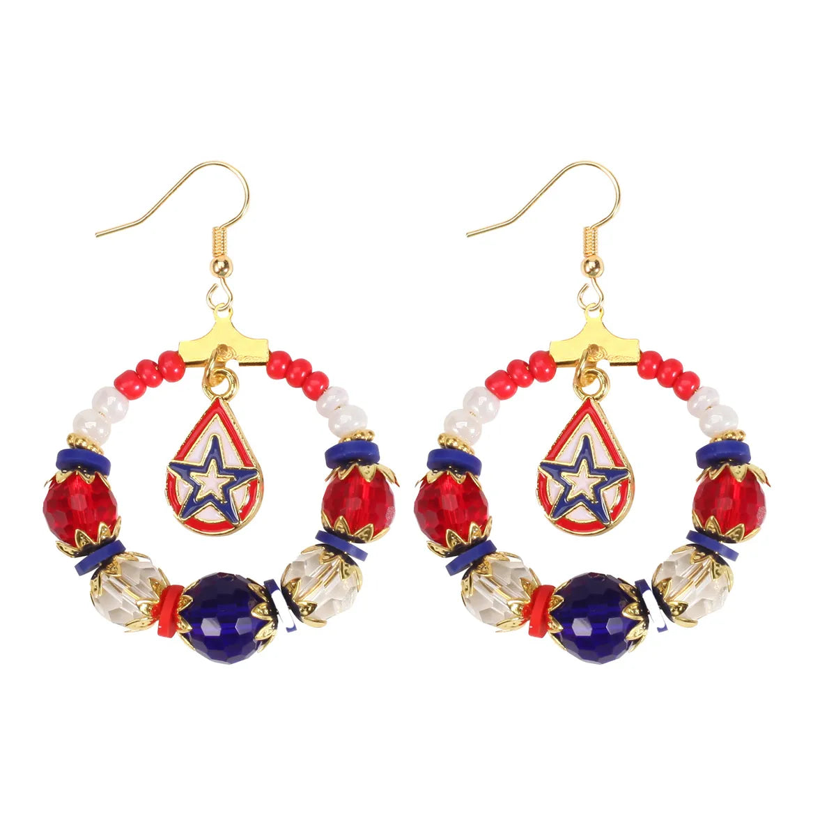 1 Pair Simple Style Classic Style Printing Printing Seed Bead Soft Clay Zinc Alloy Drop Earrings