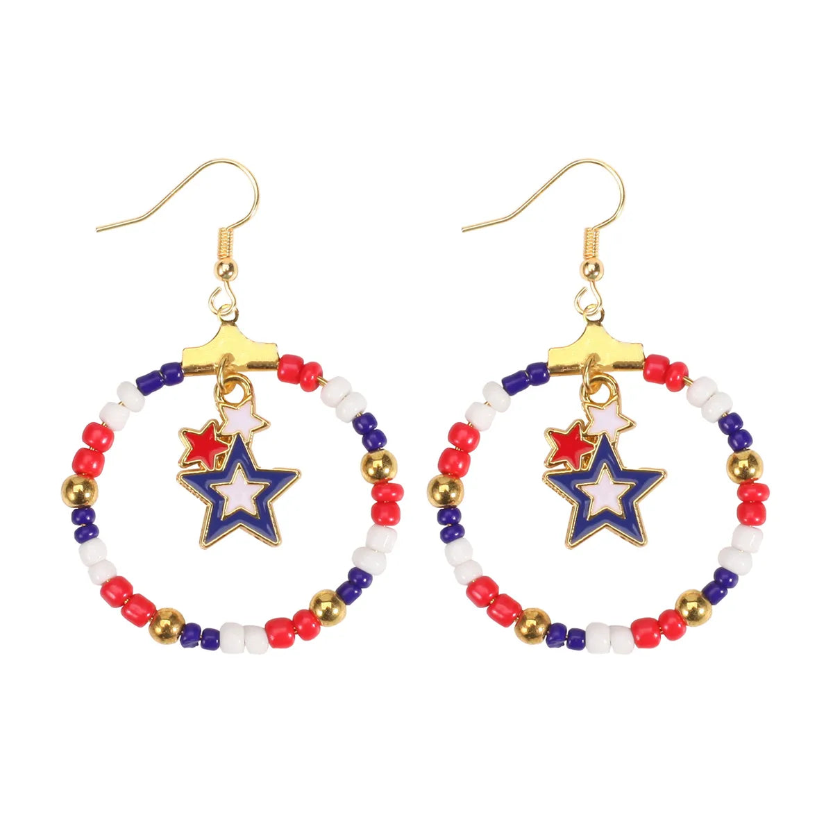 1 Pair Simple Style Classic Style Printing Printing Seed Bead Soft Clay Zinc Alloy Drop Earrings