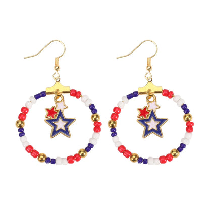 1 Pair Simple Style Classic Style Printing Printing Seed Bead Soft Clay Zinc Alloy Drop Earrings