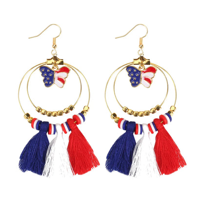 1 Pair Simple Style Classic Style Printing Printing Seed Bead Soft Clay Zinc Alloy Drop Earrings