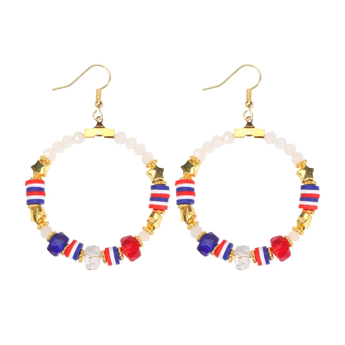 1 Pair Simple Style Classic Style Printing Printing Seed Bead Soft Clay Zinc Alloy Drop Earrings