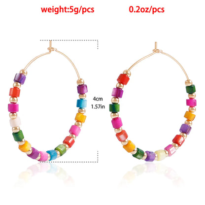 1 Pair Simple Style Classic Style Round Beaded Alloy Earrings