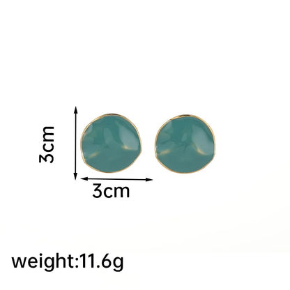 1 Pair Simple Style Classic Style Round Plating Copper 18k Gold Plated Ear Studs