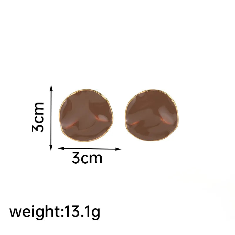 1 Pair Simple Style Classic Style Round Plating Copper 18k Gold Plated Ear Studs