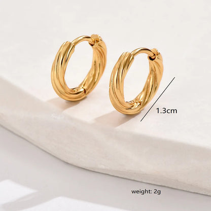 1 Pair Simple Style Classic Style Round Plating Stainless Steel Earrings