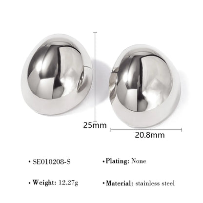 1 Pair Simple Style Classic Style Round Polishing Plating 304 Stainless Steel 18K Gold Plated Ear Studs