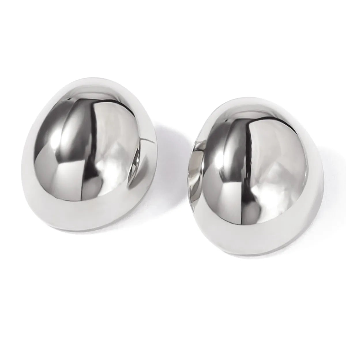 1 Pair Simple Style Classic Style Round Polishing Plating 304 Stainless Steel 18K Gold Plated Ear Studs