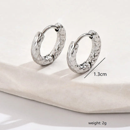 1 Pair Simple Style Classic Style Round Stainless Steel Earrings