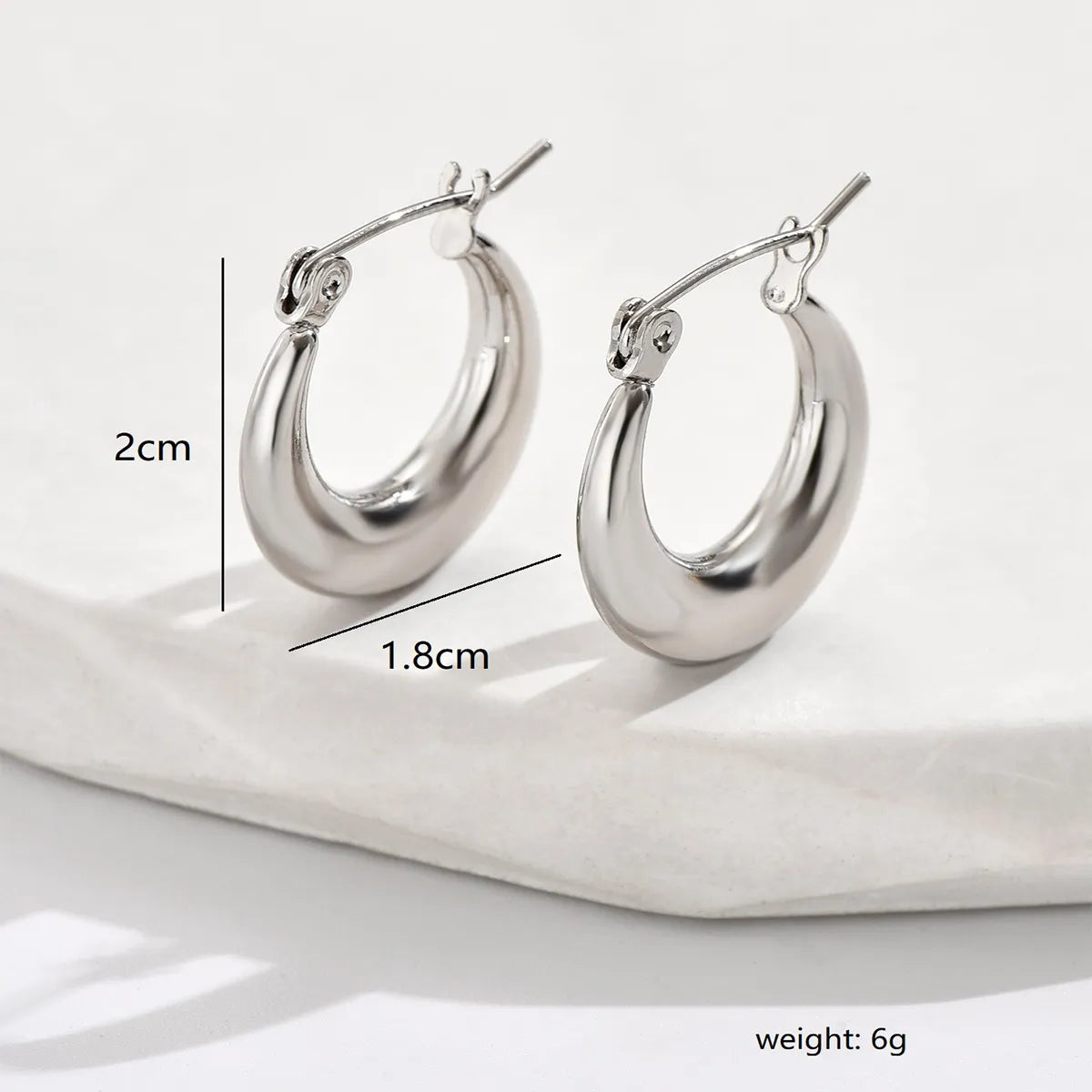 1 Pair Simple Style Classic Style Round Stainless Steel Earrings