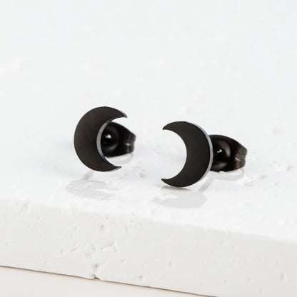 1 Pair Simple Style Classic Style Round Star Moon Hollow Out 304 Stainless Steel 18K Gold Plated Ear Studs