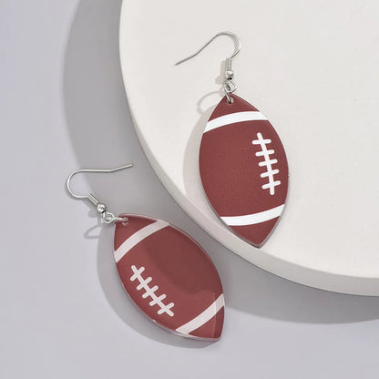 1 Pair Simple Style Classic Style Rugby Printing Arylic Pu Leather Drop Earrings