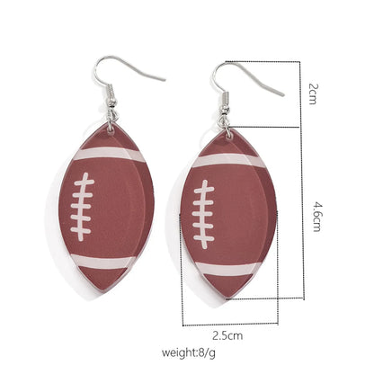 1 Pair Simple Style Classic Style Rugby Printing Arylic Pu Leather Drop Earrings