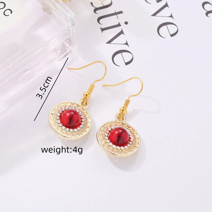 1 Pair Simple Style Classic Style Shiny Letter Inlay Alloy Rhinestones Drop Earrings