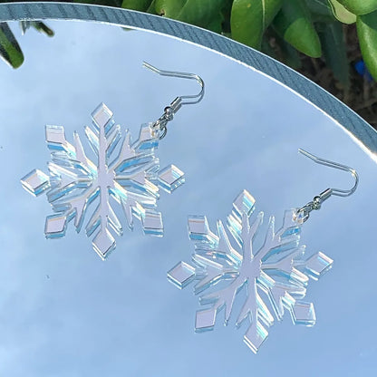 1 Pair Simple Style Classic Style Snowflake Arylic Drop Earrings