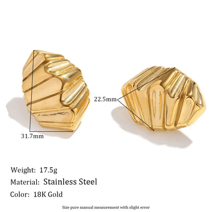 1 Pair Simple Style Classic Style Solid Color 304 Stainless Steel 18K Gold Plated Ear Studs