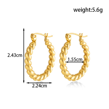 1 Pair Simple Style Classic Style Solid Color 304 Stainless Steel Earrings