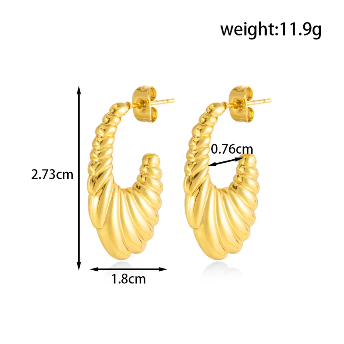 1 Pair Simple Style Classic Style Solid Color 304 Stainless Steel Earrings