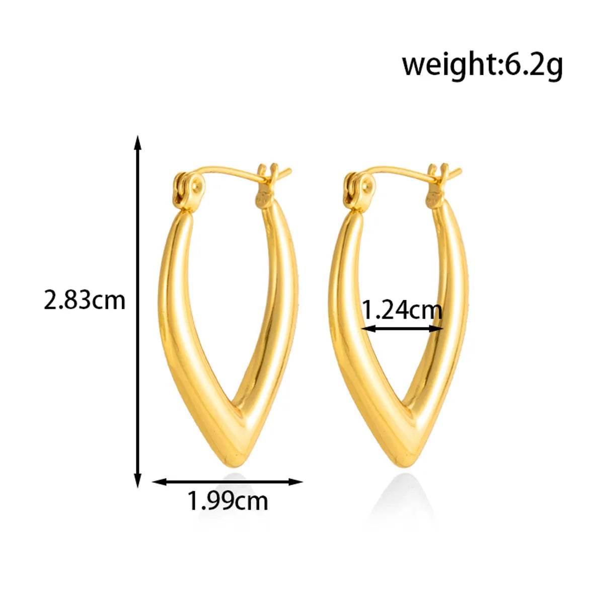 1 Pair Simple Style Classic Style Solid Color 304 Stainless Steel Earrings