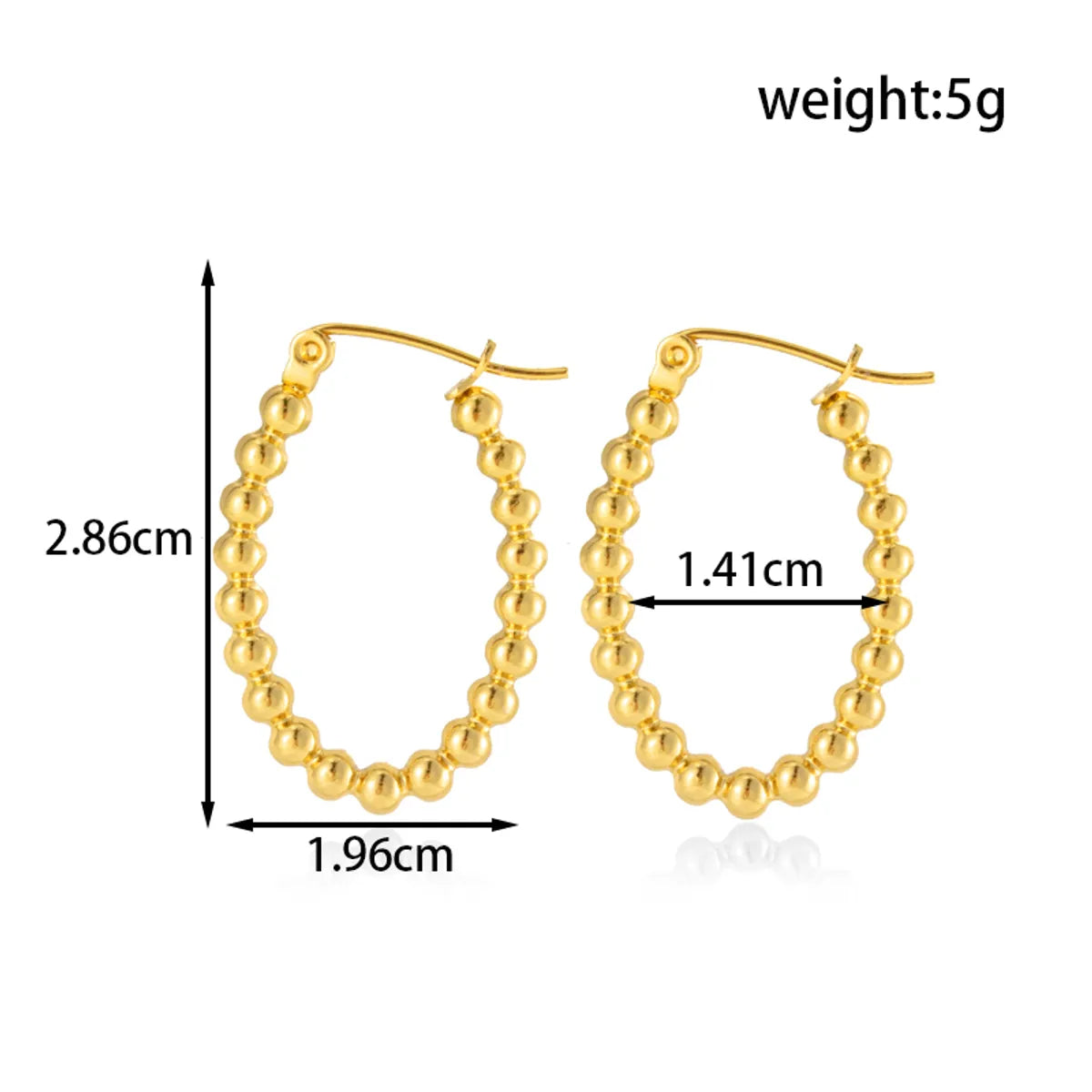 1 Pair Simple Style Classic Style Solid Color 304 Stainless Steel Earrings