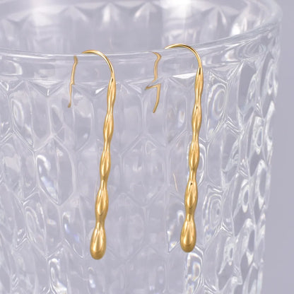 1 Pair Simple Style Classic Style Solid Color 304 Stainless Steel Titanium Steel 18K Gold Plated Drop Earrings