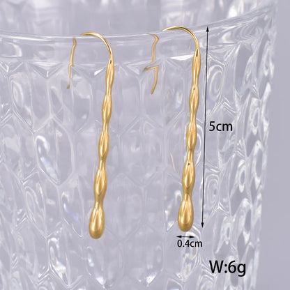 1 Pair Simple Style Classic Style Solid Color 304 Stainless Steel Titanium Steel 18K Gold Plated Drop Earrings