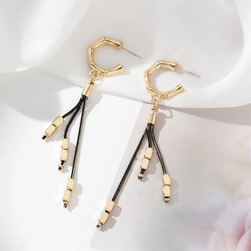 1 Pair Simple Style Classic Style Solid Color Alloy Drop Earrings