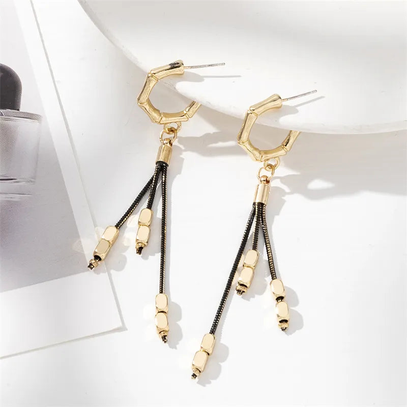 1 Pair Simple Style Classic Style Solid Color Alloy Drop Earrings