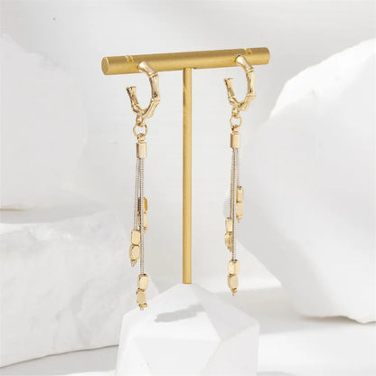 1 Pair Simple Style Classic Style Solid Color Alloy Drop Earrings