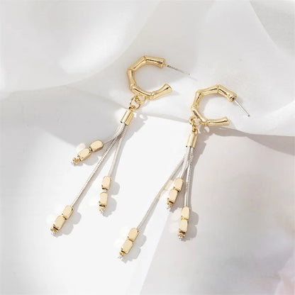 1 Pair Simple Style Classic Style Solid Color Alloy Drop Earrings