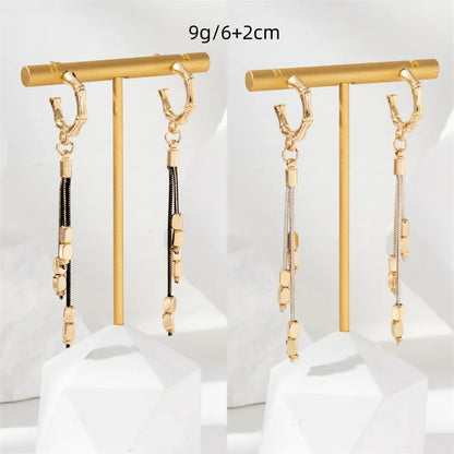 1 Pair Simple Style Classic Style Solid Color Alloy Drop Earrings