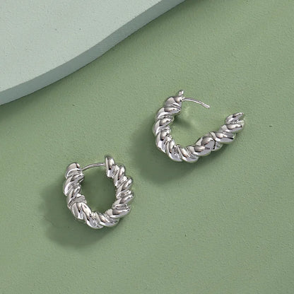 1 Pair Simple Style Classic Style Solid Color Alloy Earrings