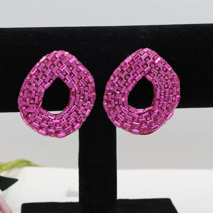 1 Pair Simple Style Classic Style Solid Color Arylic Iron Ear Studs