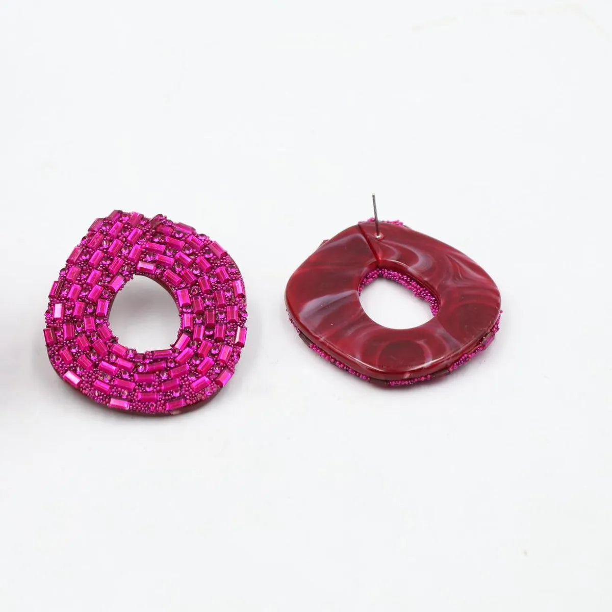 1 Pair Simple Style Classic Style Solid Color Arylic Iron Ear Studs