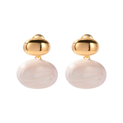 1 Pair Simple Style Classic Style Solid Color Copper Alloy 18K Gold Plated Drop Earrings