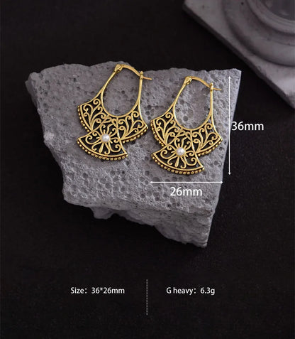 1 Pair Simple Style Classic Style Solid Color Copper Drop Earrings