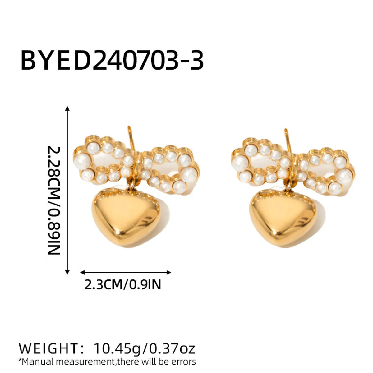 1 Pair Simple Style Classic Style Solid Color Inlay 304 Stainless Steel Imitation Pearl Ear Studs