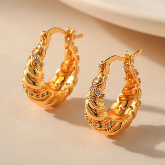 1 Pair Simple Style Classic Style Solid Color Inlay Copper Rhinestones Earrings