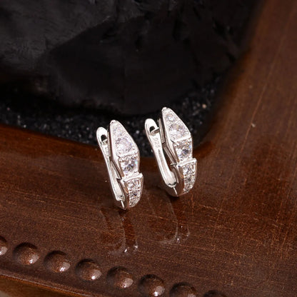 1 Pair Simple Style Classic Style Solid Color Inlay Copper Zircon Earrings