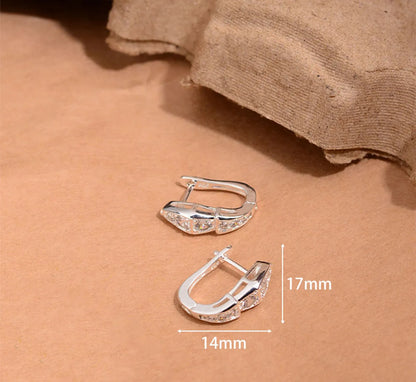 1 Pair Simple Style Classic Style Solid Color Inlay Copper Zircon Earrings