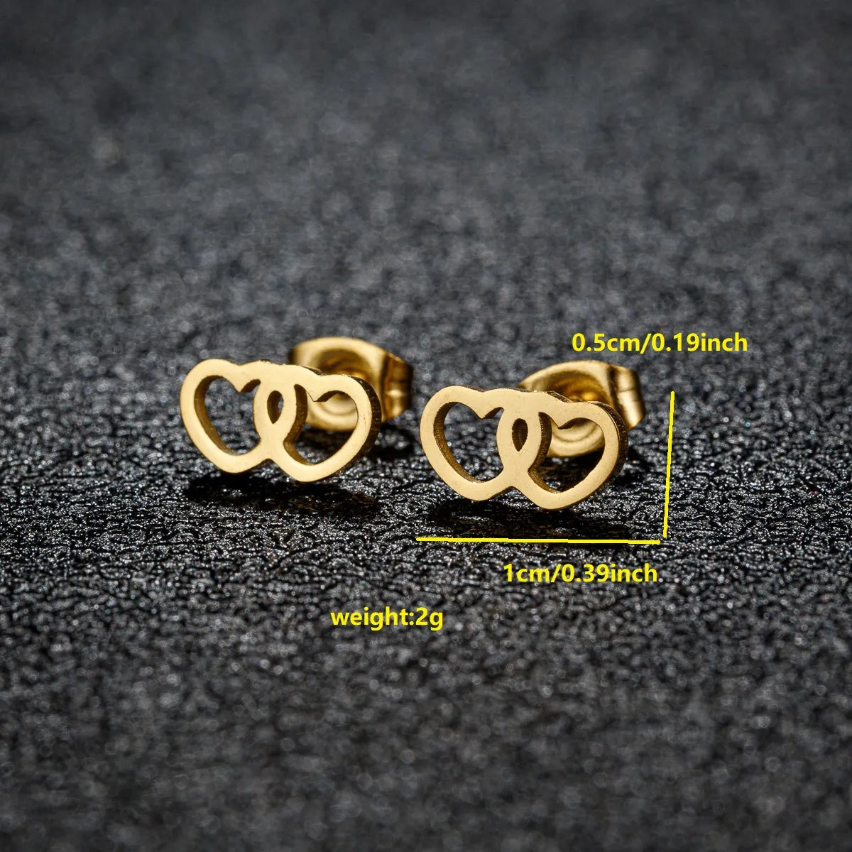 1 Pair Simple Style Classic Style Solid Color Irregular Plating 304 Stainless Steel 18K Gold Plated Ear Studs